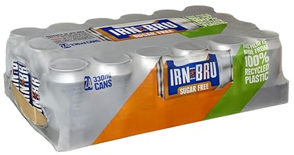 IRN-BRU Sugar-Free Diet, 24 Pack Zero No Sugar & Low Calorie Fizzy Drinks Multipack Cans - 24 x 330ml Cans