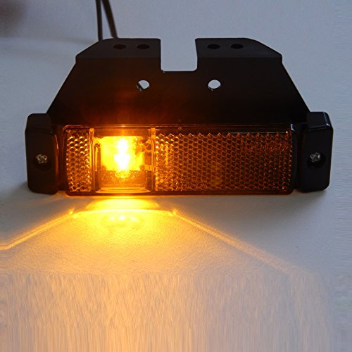 LED-MARTIN® 6er Sparset SU5 Umrissleuchte - inkl. Halter - gelb/orange - zugelassen für den Straßenverkehr (E-Zeichen eingeprägt) - Begrenzungsleuchte - Positionsleuchte - LKW - Auflieger - Anhänger