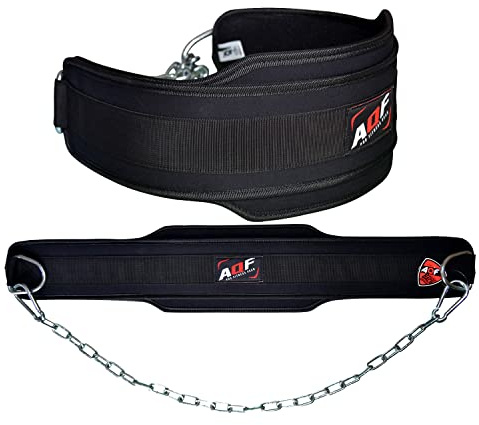 AQF Dip Belt, 36 Adjustable Steel Chain & 6 Neoprene Back Support Belt