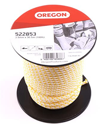 Oregon Starter Rope 3.5 mm x 30.5 m (100 ft) Roll Length, for Chainsaws, Strimmers & Brush Cutters, Polyamide Core, Oil & Petrol Resistant (522853)