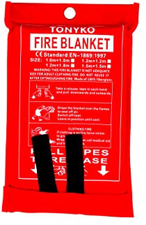 TONYKO Fiberglass Fire Blanket for Emergency Surival, Flame Retardant Protection and Heat Insulation with Various Sizes (39.3×39.3 inches)