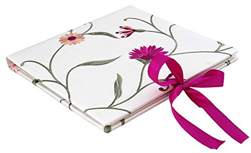 Album per CD con 2 CD, rilegato in seta, color crema con fiori – per foto digitali di matrimonio