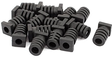 Sourcingmap 15 Pcs Rubber Strain Relief Cord Boot Guard Wire Cable Sleeve Hose 20mm x 6mm