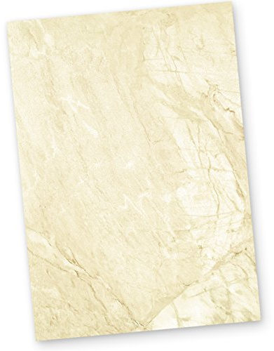 TATMOTIVE Urkundenpapier Marmor A4 braun 170g/qm beidseitig 25 Blatt | Ideal für Einladungen & Speisekarten, hervorragende Drucker-Kompatibilität, edle Haptik, perfekt zum Basteln