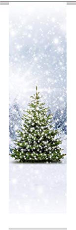 Home fashion Weihnachtsbaum Schiebevorhang, Stoff, grün, 245 x 60 x 0,1 cm