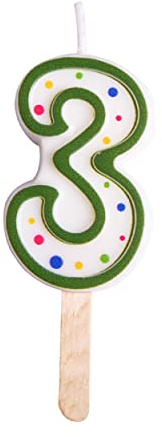 PME CA053 Número Vela, Cera, Verde, Pequeño 4.3cm