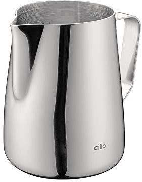 cilio Milchkanne Lisa 600 ml, rostfreier Edelstahl, Innenskala | Milchaufschäumer-Kännchen, für Cappuccino und Latte Macchiato, mit praktischer Maßeinteilung, 600 ml Fassungsvermögen