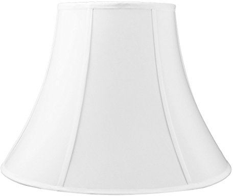 10x20x15 White Bell Shantung Lampshade with Brass Spider fitter - Perfect for table and Floor lamps - Extra Large, White