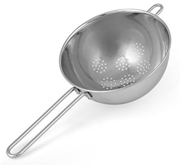 HOME 0 Colabrodo INOX Cepillado Cm14 Utensilios de Cocina, Acero Inoxidable