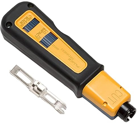 Fluke Networks 10061810 D914S Impact Punch Down Tool with EverSharp 66/110 Cut Blade, yellow, blue, black