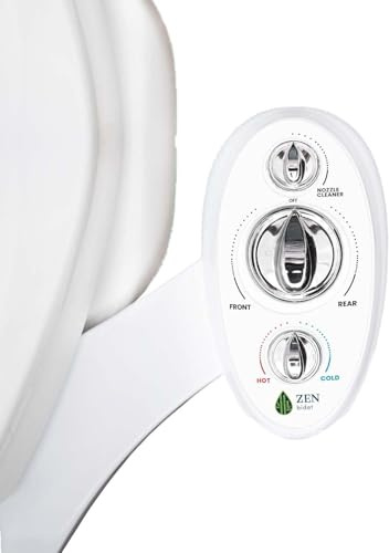 Zen Bidet Warm Hot and Cold Bidet Attachment- Dual Nozzle Warm Water Bidet Attachment for Toilet with Self-Cleaning Nozzles and Ceramic Valves - Easy to Install Bidet with Picture Instructions