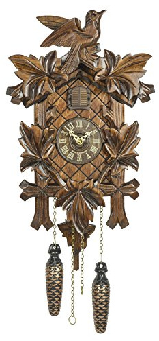 Kuckucksuhr Quarz-Uhrwerk geschnitzt 35cm von Trenkle Uhren - Original aus dem Schwarzwald