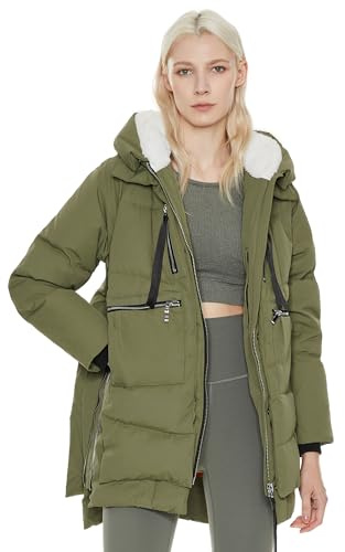 Orolay Abrigos de Plumón para Mujer Chaqueta Mujer Invierno Down Hooded Jacket Verde M