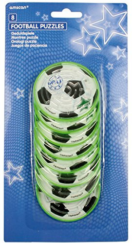 Amscan INT39275 - Geschicklichkeitsspiele Fußball, 8 Stück, Durchmesser circa 7 cm, 4 Jahre to 99 Jahre , Mitgebsel