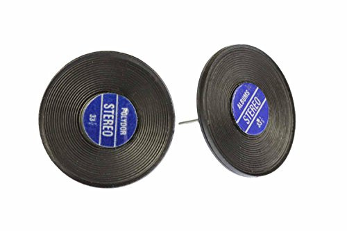 Miniblings Schallplatte Ohrstecker Stecker Ohrringe DJ Musik Vinyl LP blau | In Berlin von Hand montierter Ohrschmuck, ein Mitbringsel mit Charakter