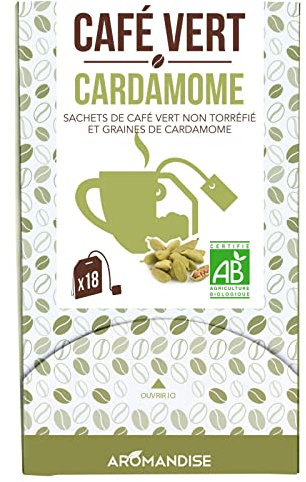 Café Vert Cardamome - 18 sachets - Aromandise