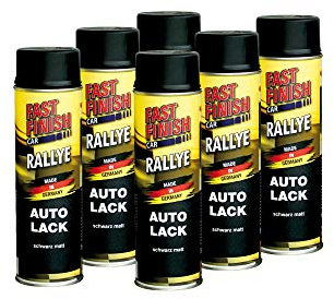 Fast Finish Set: 6x Car Autolack, schwarz, matt - 500ml