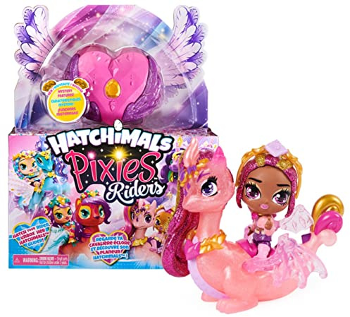 Hatchimals Pixies Riders Crystal Charlotte Pixie und Draggle - Sammelfigur und Fabelwesen zum Reiten und vielen Überraschungen