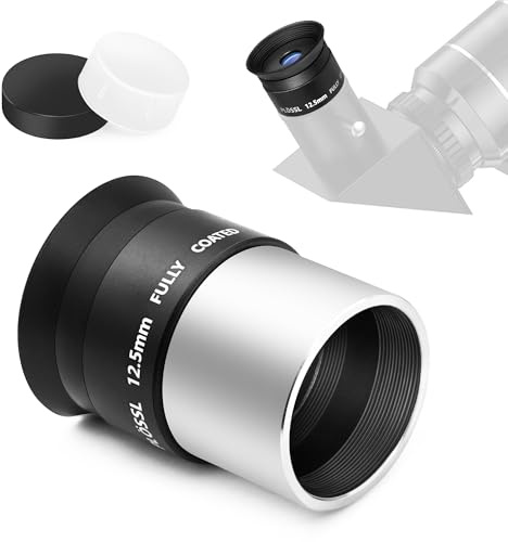 Astromania 12,5 mm Plossl Teleskopokular – vollständig mehrfach beschichtetes 4-Element-Plossl-Design-Teleskop-Zubehör mit Standard-3,2 cm Filtergewinde für visuelle Astronomie-Beobachtungen