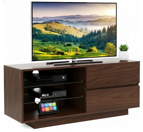 Centurion Supports Gallus Premium Walnut with 2-Walnut Drawers & 3-Shelves 32-55 LED/OLED/LCD TV Cabinet - LIMITED EDITION