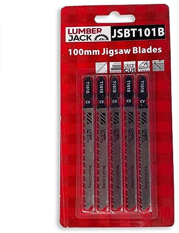 Lumberjack T101B Jigsaw blades 5 piece set, High Carbon Steel T-Shank Jig saw