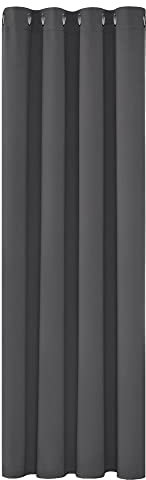 Deconovo Tenda Oscurante da Interno, Termica Isolante, Anti-Rumore, con Anelli, Ideale per Camera da Letto e Soggiorno, 140x240 CM, Grigio Scuro 1 Pezzo