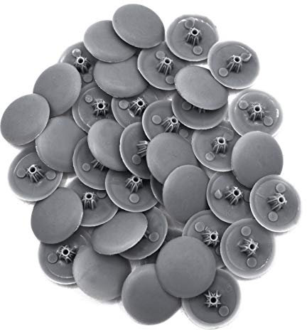Snap-On Bifix Cover Caps to Use with Phillips Ph2 & Pozidrive Pz2 Pozi Screws - Pack of 50 Biffix Covers : Charcoal Grey
