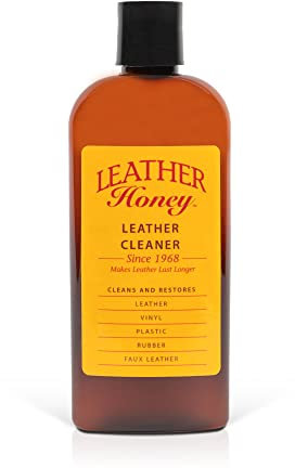 LEATHER Honey Detergente Pelle, Pulitore di qualità Superiore per Abbigliamento, Mobili, Interni Auto, Scarpe e Accessori in Pelle e Vinile, Non Serve Diluire, Pronto all'Uso, Flacone 236 ml