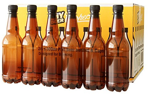 Coopers 500ml Amber PET Plastic Beer Bottles With Screw Caps Pack of 24.