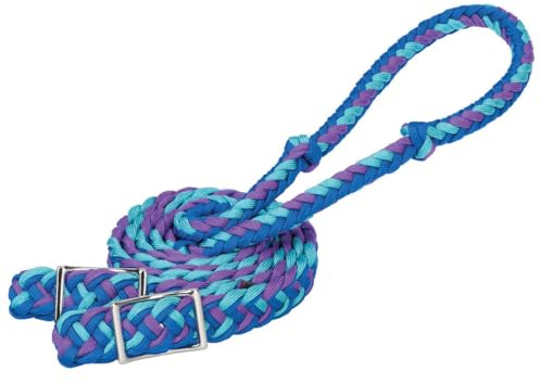 Weaver Leather Geflochtener Nylon-Zügel, Königsblau/Lila/Hurricane Blue, 1/2 x 8
