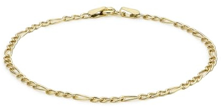 Carissima Gold Damen 9k (375) Gelbgold Hollow Figaro Fußkette