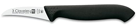 3 CLAVELES Proflex - Cuchillo Mondador 6 cm, Acero Inoxidable, Negro