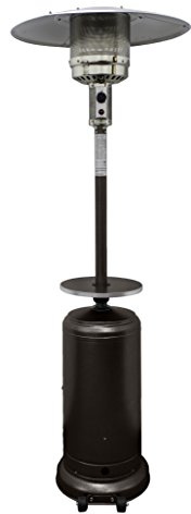 AZ Patio Outdoor Propane Gas Patio Heater, 48K BTU's, Open Door Design, Adjustable Table, Single pole, CSA approved, Hammered Bronze Finish