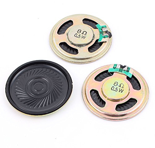 sourcing map 3Stück 0.5W 8 Ohm Interne Magnet Mini Musik Lautsprecher | 40mm Dia