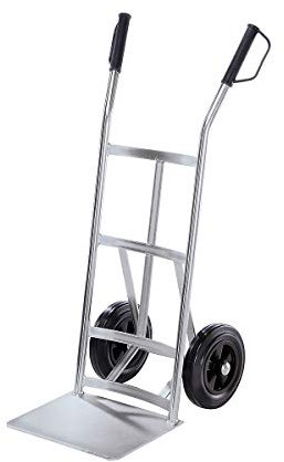 eurokraft | Sackkarre aus Stahl | verzinkt | mit gewölbten Querstreben | pannensichere Vollgummibereifung