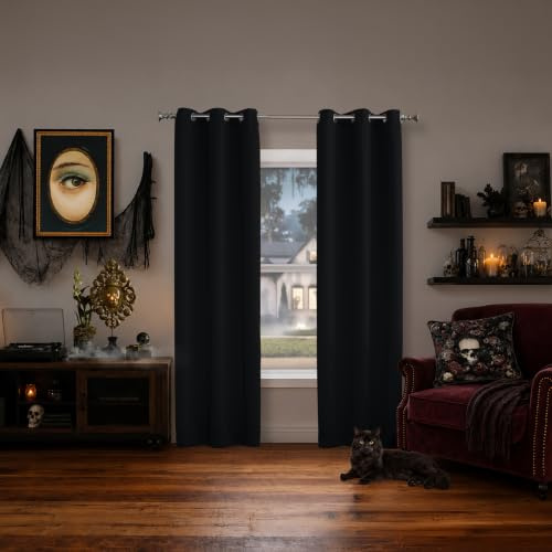 Sun Zero Easton Energy Saving Blackout Grommet Curtain Panel, 40 x 95, Black