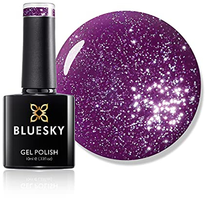 Bluesky Gel Nail Polish, Mulled Wine CS29, Purple Glitter, Long Lasting, Chip Resistant, 10 ml (Requires Drying Under UV LED Lamp)