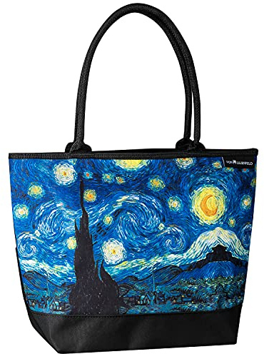 VON LILIENFELD Handtasche Vincent van Gogh Sternennacht Damen Motiv Kunst Shopper Maße cm L42 x H30 x T15 Strandtasche Henkeltasche Büro