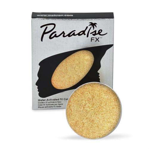 Mehron Paradise Make-up FX | Wasseraktiviertes Gesichts- und Körperfarben | Metallic Gold 7 g