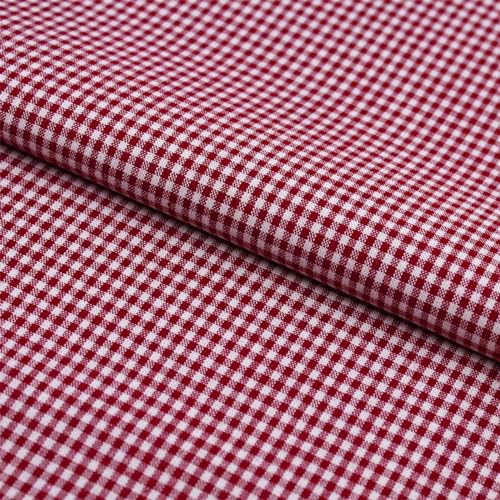 Stoff Meterware Karo 2x2 mm Baumwolle - Baumwollstoff, Züchen, Bauernkaro, Kariert, Karomuster, Landhaus, Deko, Nähen, Basteln (Bordeaux Rot)