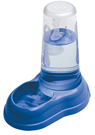 Ferplast Dispensador de comida o agua para Perro y Gato AZIMUT 600 Comedero seco agua 0,6 Litros, Fondo antideslizante, 12,5 x 19 x h 19,5 cm, Azul