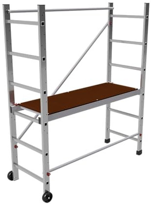 ALTEC AluCombine® 4.0-300 | 3m | Alu Fahrgerüst für Heimwerker mit 2 Bockrollen | Ø100mm | Baugerüst Rollgerüst Montagegerüst Anlegeleiter