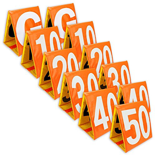 Crown Sporting Goods Day & Night Football Yard Marker, komplettes Set mit 11 Stück