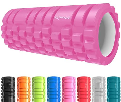 KG PHYSIO Faszienrolle Wirbelsäule, Rücken & Beine - 3-Zonen Massageroller (Weich/Mittel/Intensiv), EVA Foam Roller, Faszienrolle Rücken, Yoga Rolle zum Warm-up, Trainieren & Massieren (33 x 13,5 cm)
