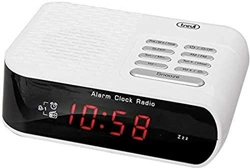 Trevi RC 827 D Radio-réveil Blanc (Affichage de l’Horloge Rouge, 140 x 114 x 44 mm)