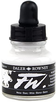 Daler Rowney Acrylfarbe FW Acrylfarbe, 29,5-ml-Flasche, Weiß