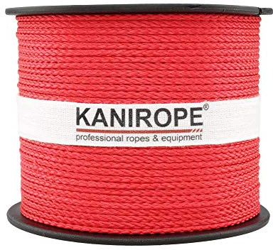 Kanirope® PP Seil Polypropylenseil MULTIBRAID 2mm 500m Farbe Rot (0114) 8x geflochten
