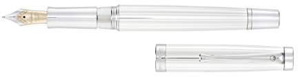 Luxus Waldmann Manager Kolbenfüllfederhalter,Füller, Sterling Silber,14 ct Goldfeder in M,mittel