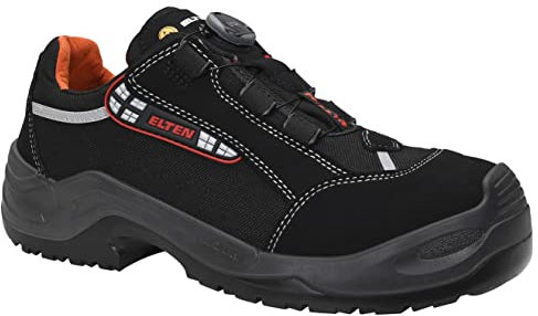ELTEN Sicherheitsschuhe Senex BOA ESD S3S, Damen und Herren, Textil, Aluminiumkappe (Leichter als Stahlkappe), leicht, sportlich 43, Schwarz-Rot