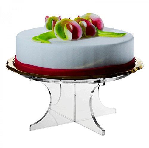 DesignPlex Alzate porta torta o dolci in plexiglass trasparente - Misure: diametro 20 x H10 cm